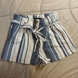A&F Striped Blue and White Women's Shorts